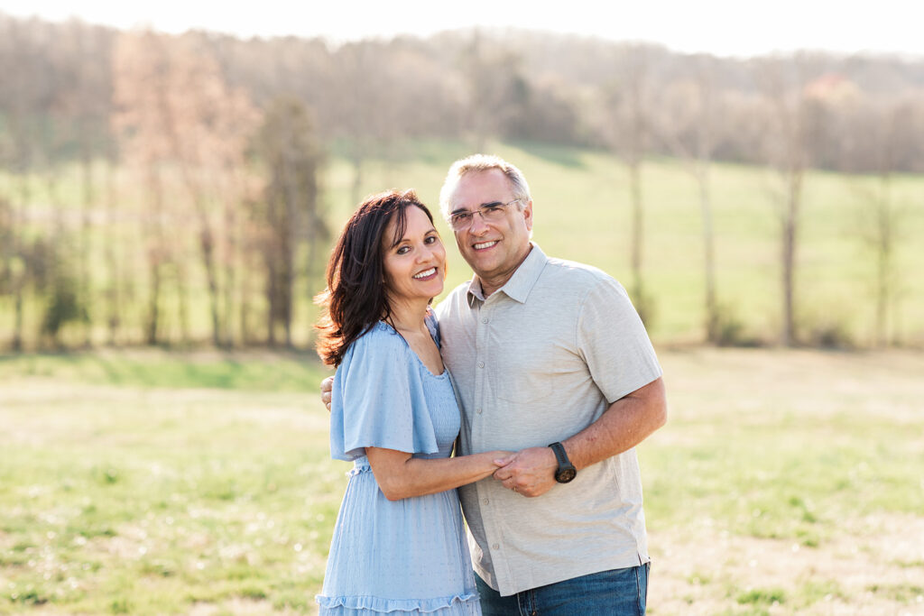 Grandparents sharing a smile during family photography in NC

