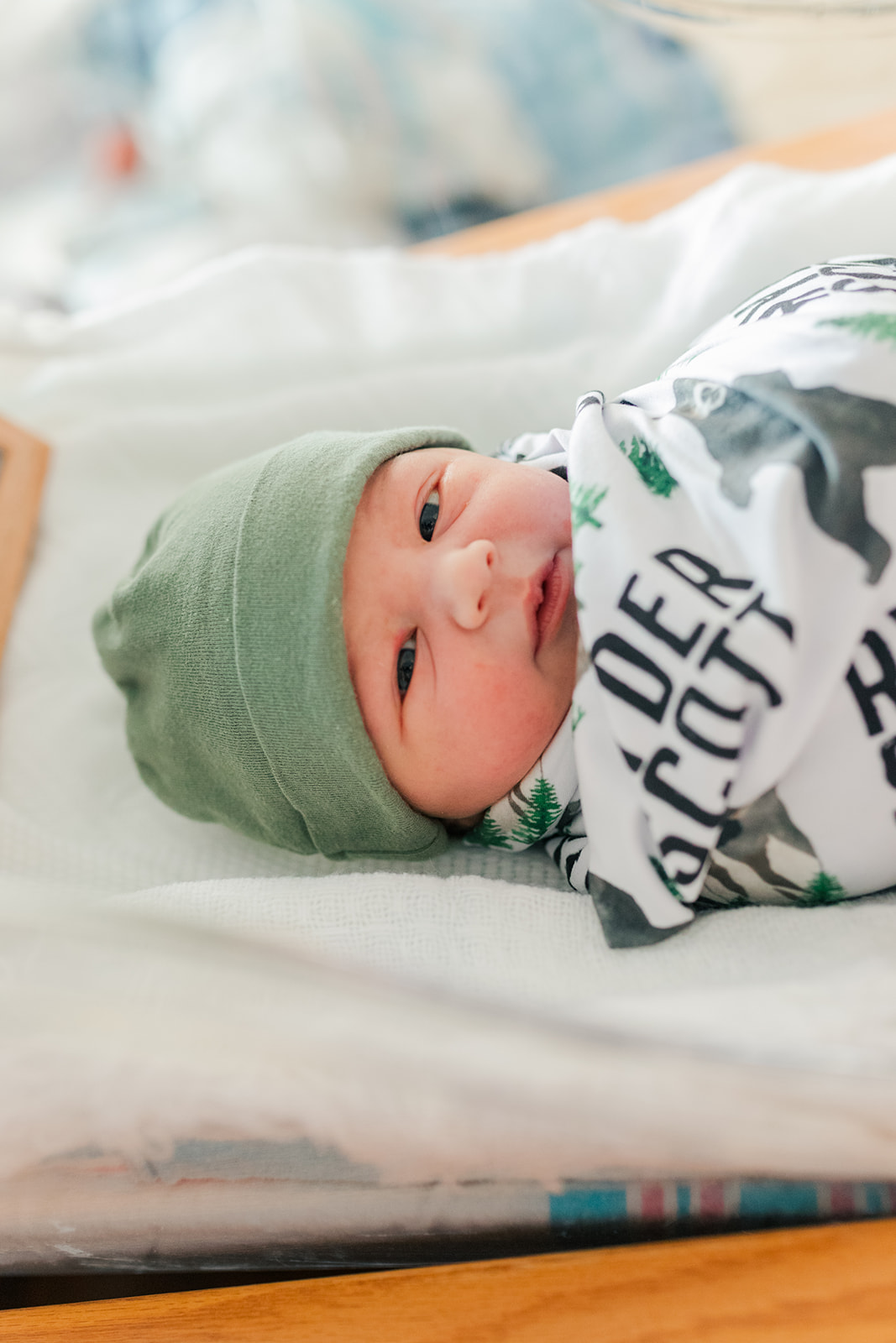 Close-up of Ryder’s tiny face as a newborn in the hospital