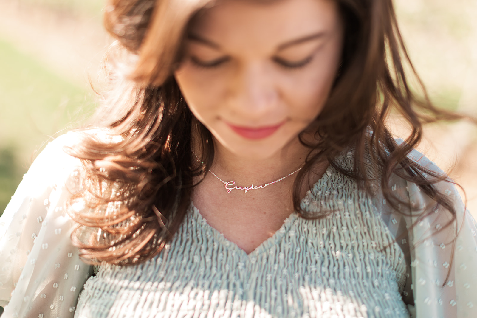 Golden hour maternity portrait at Perry Lowe Orchards