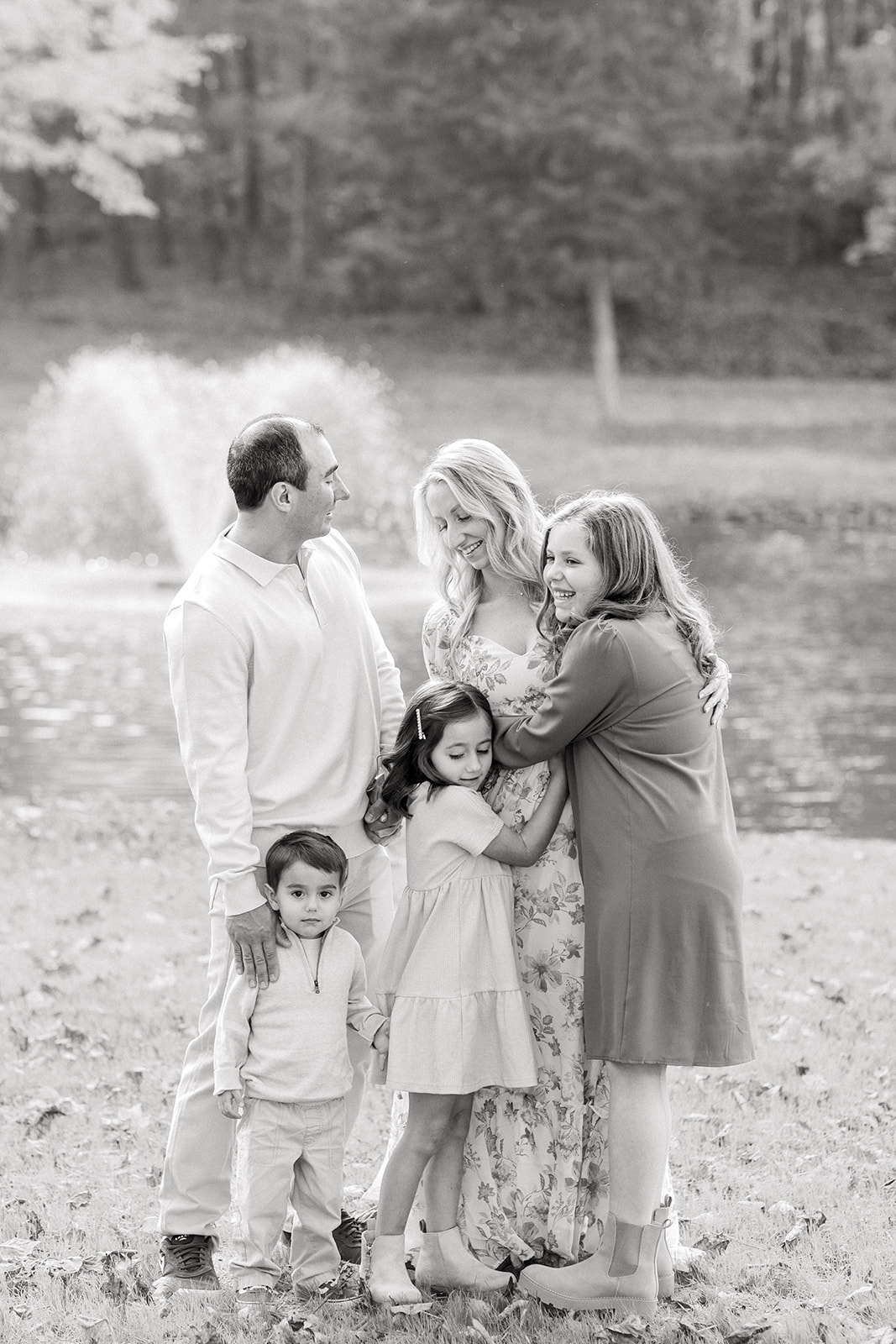 Fall family portrait at Martin Luther King Jr. Park in Statesville NC