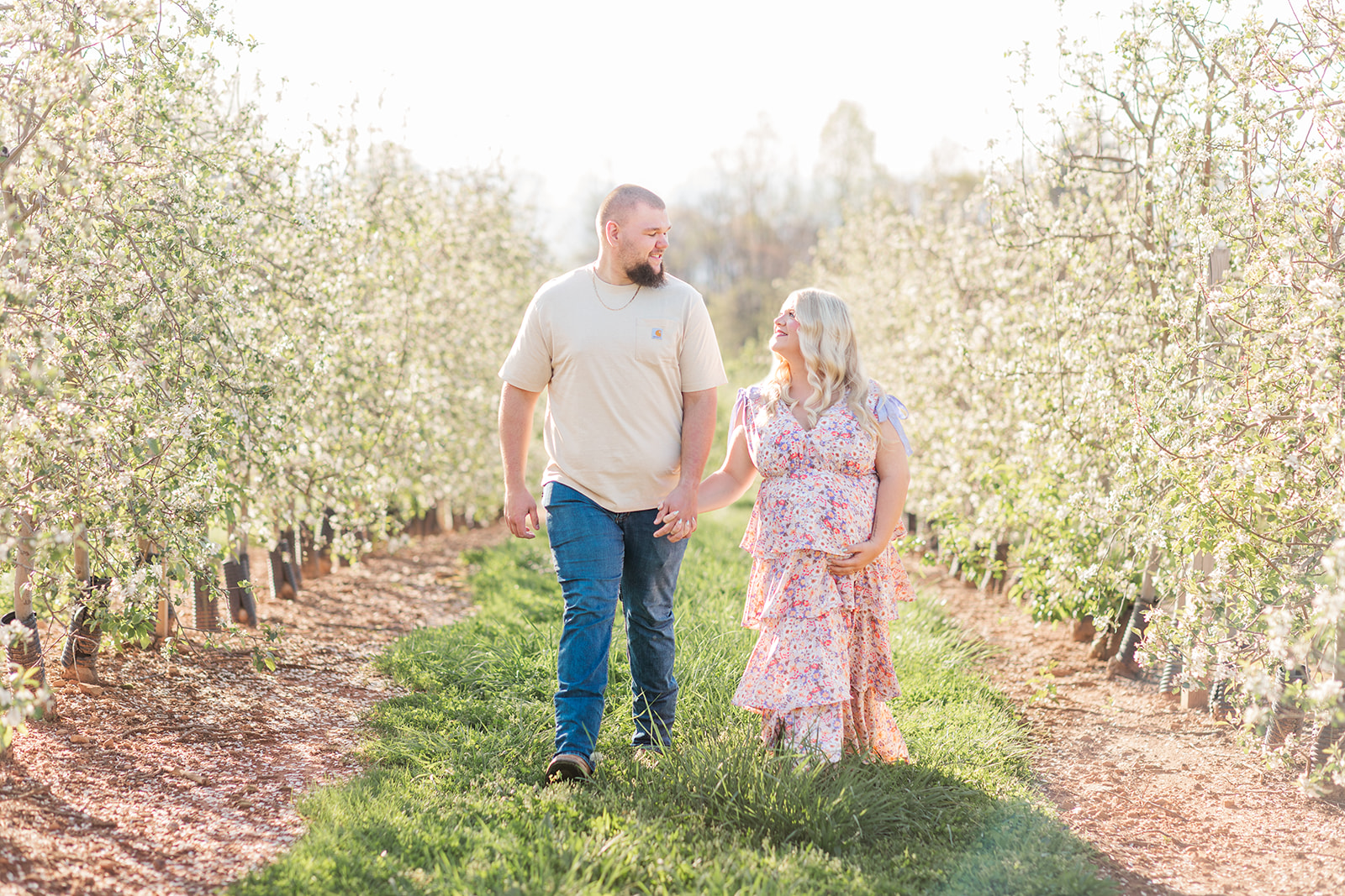 Romantic maternity portrait with fiancé in Wilkesboro NC