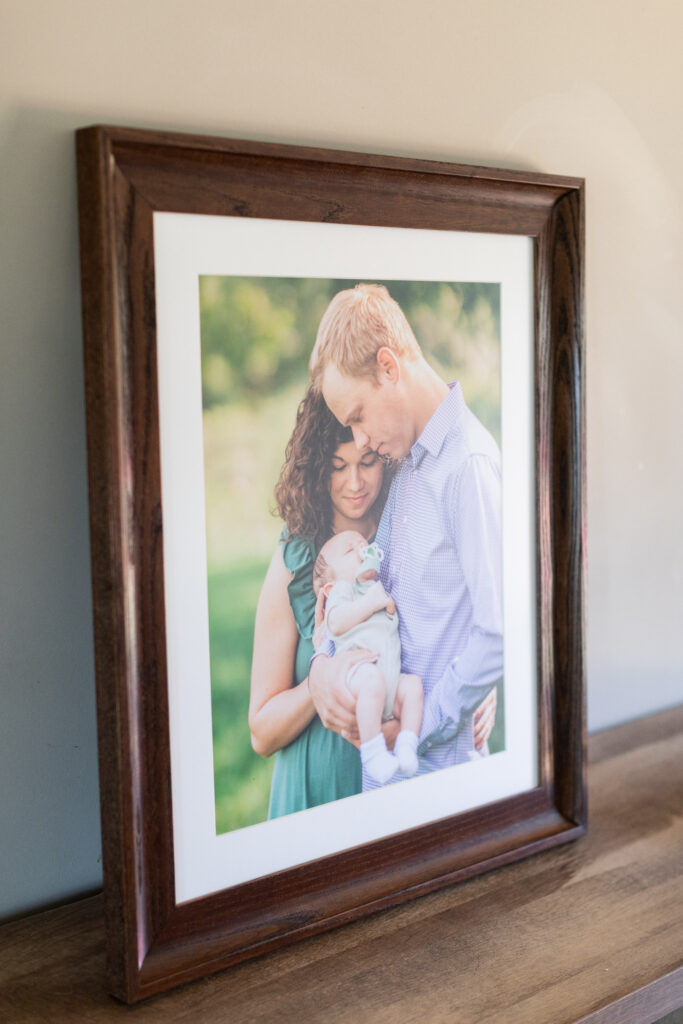 Side view of a custom framed print in Salisbury, NC.